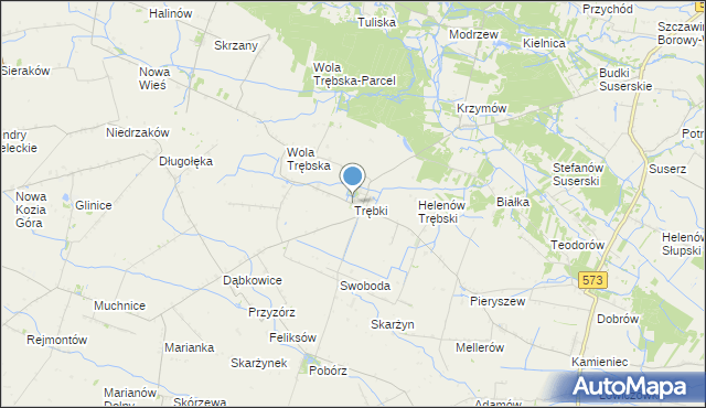 mapa Trębki, Trębki na mapie Targeo